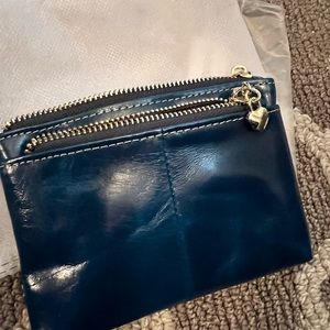 Beautiful teal leather coin/credit card wallet